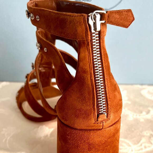 Prada Platform Sandals Calzature Donna Camoscio Brown Suede, Size US 8.5 - Picture 3 of 13